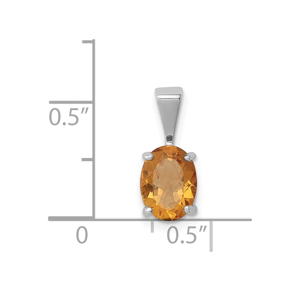 Sterlingsilber Rhodium Citrin Anhänger