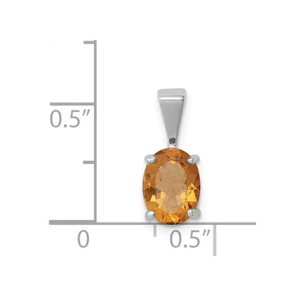 Sterlingsilber Rhodium Citrin Anhänger