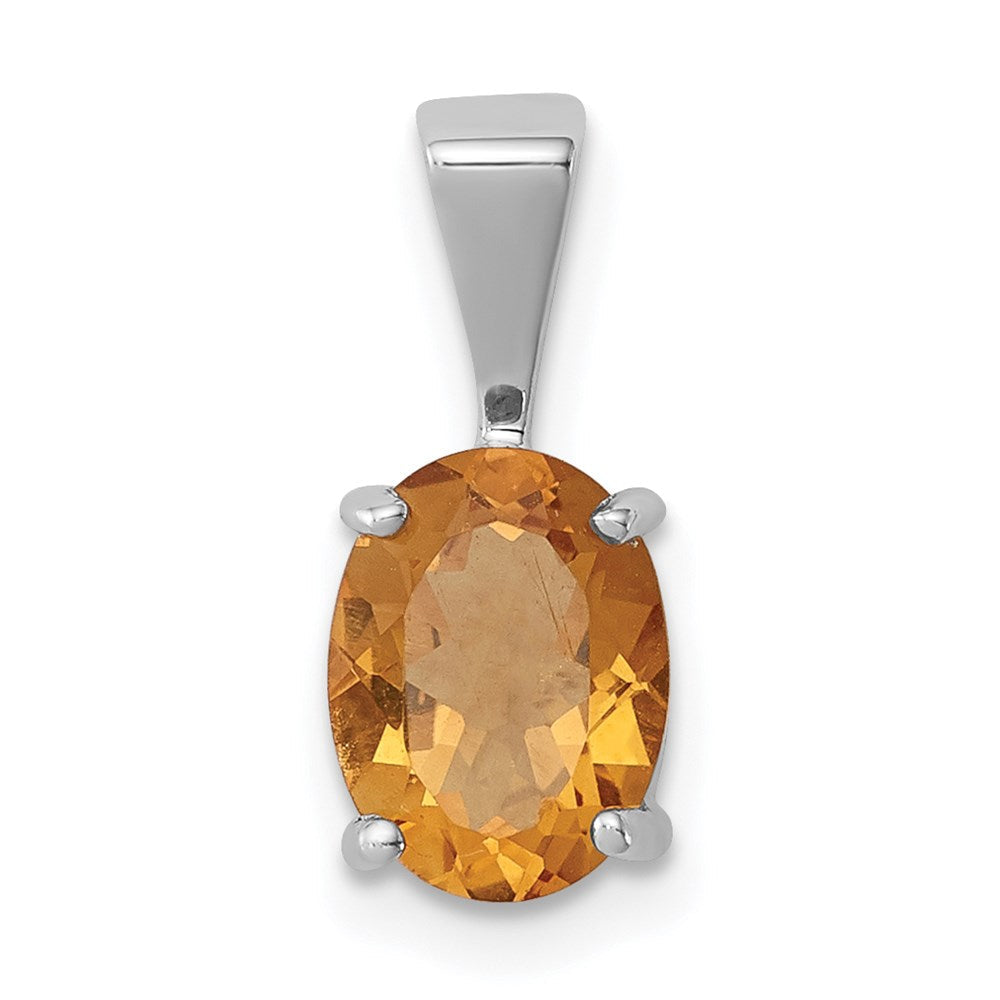 Sterlingsilber Rhodium Citrin Anhänger