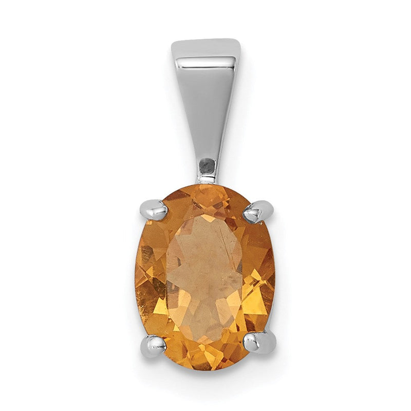 Sterlingsilber Rhodium Citrin Anhänger