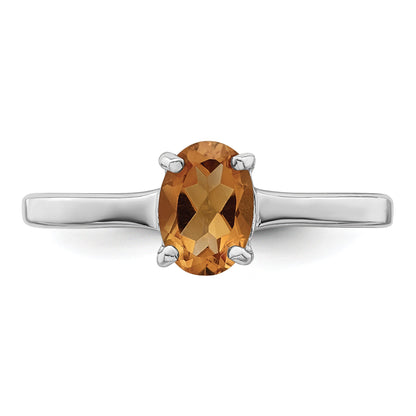Sterlingsilber Rhodium Citrin Ring