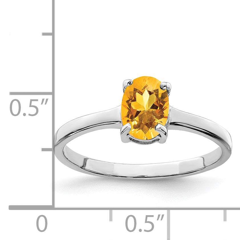 Sterlingsilber Rhodium Citrin Ring