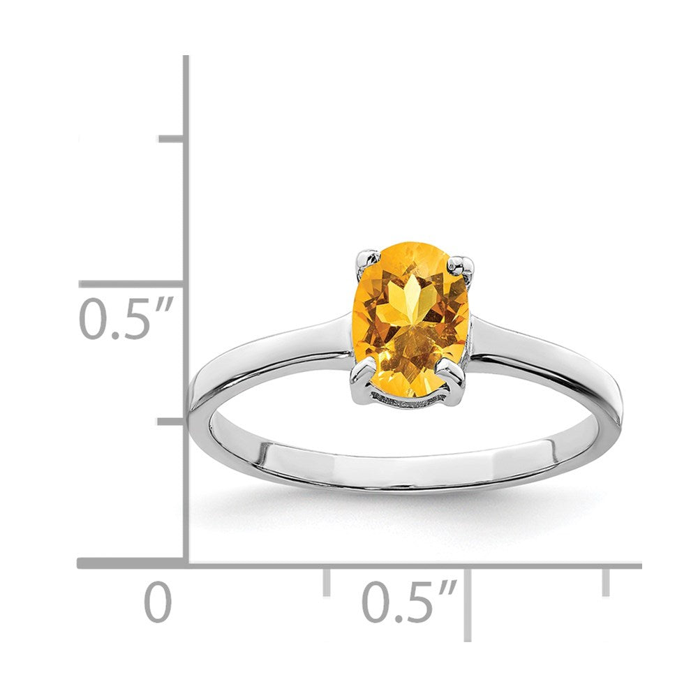 Sterlingsilber Rhodium Citrin Ring