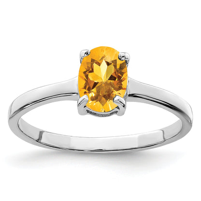Sterlingsilber Rhodium Citrin Ring