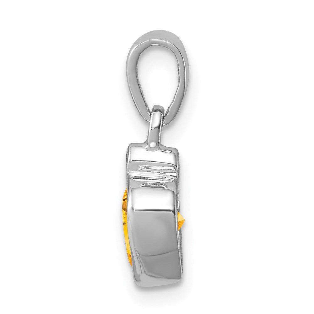 Sterlingsilber Rhodium Citrin Diamant Anhänger