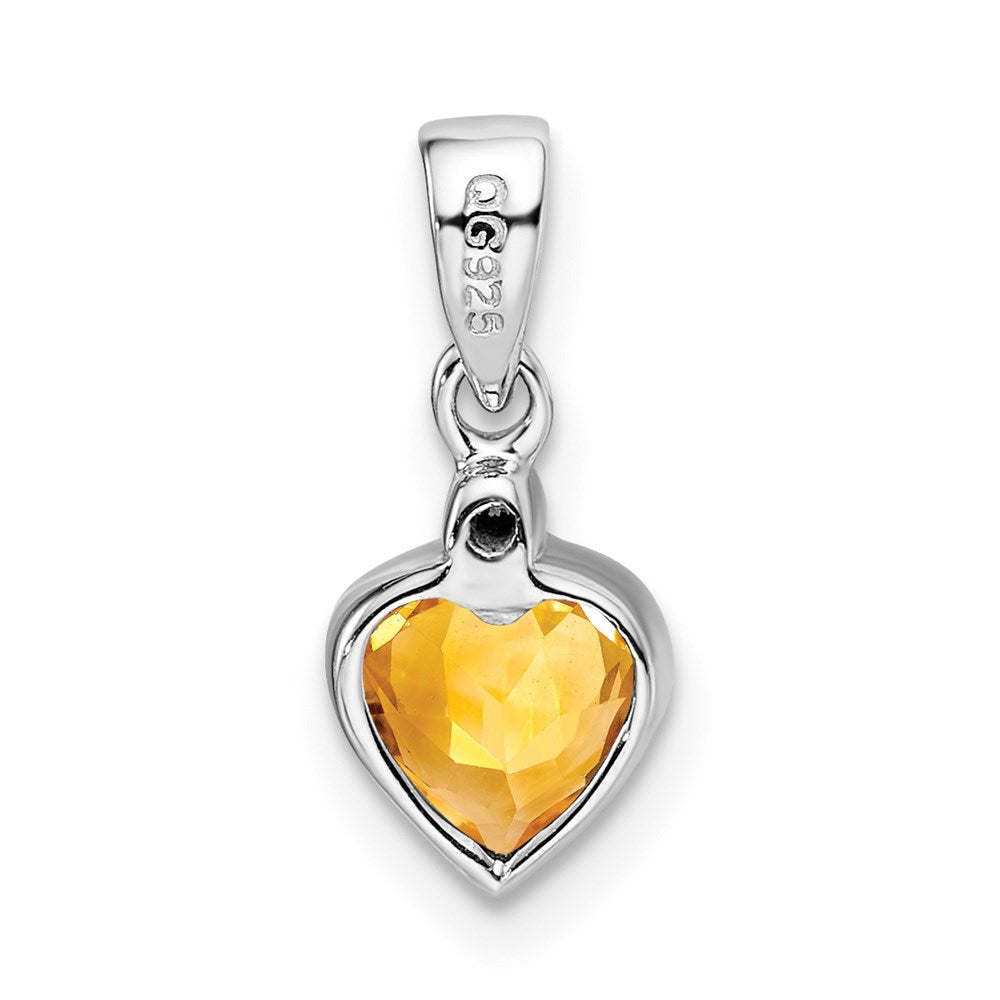Sterlingsilber Rhodium Citrin Diamant Anhänger