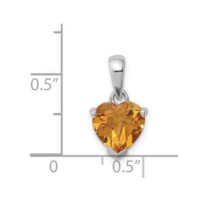 Sterlingsilber Rhodium Citrin Anhänger