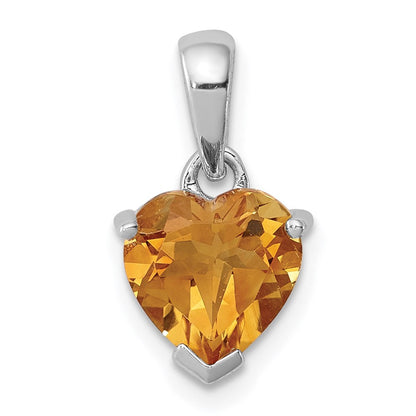 Sterlingsilber Rhodium Citrin Anhänger