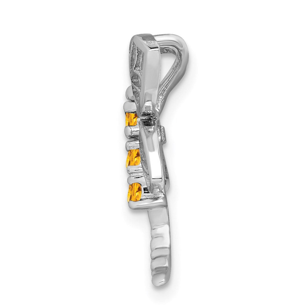 Sterlingsilber Rhodium Citrin Libelle Kette Anhänger