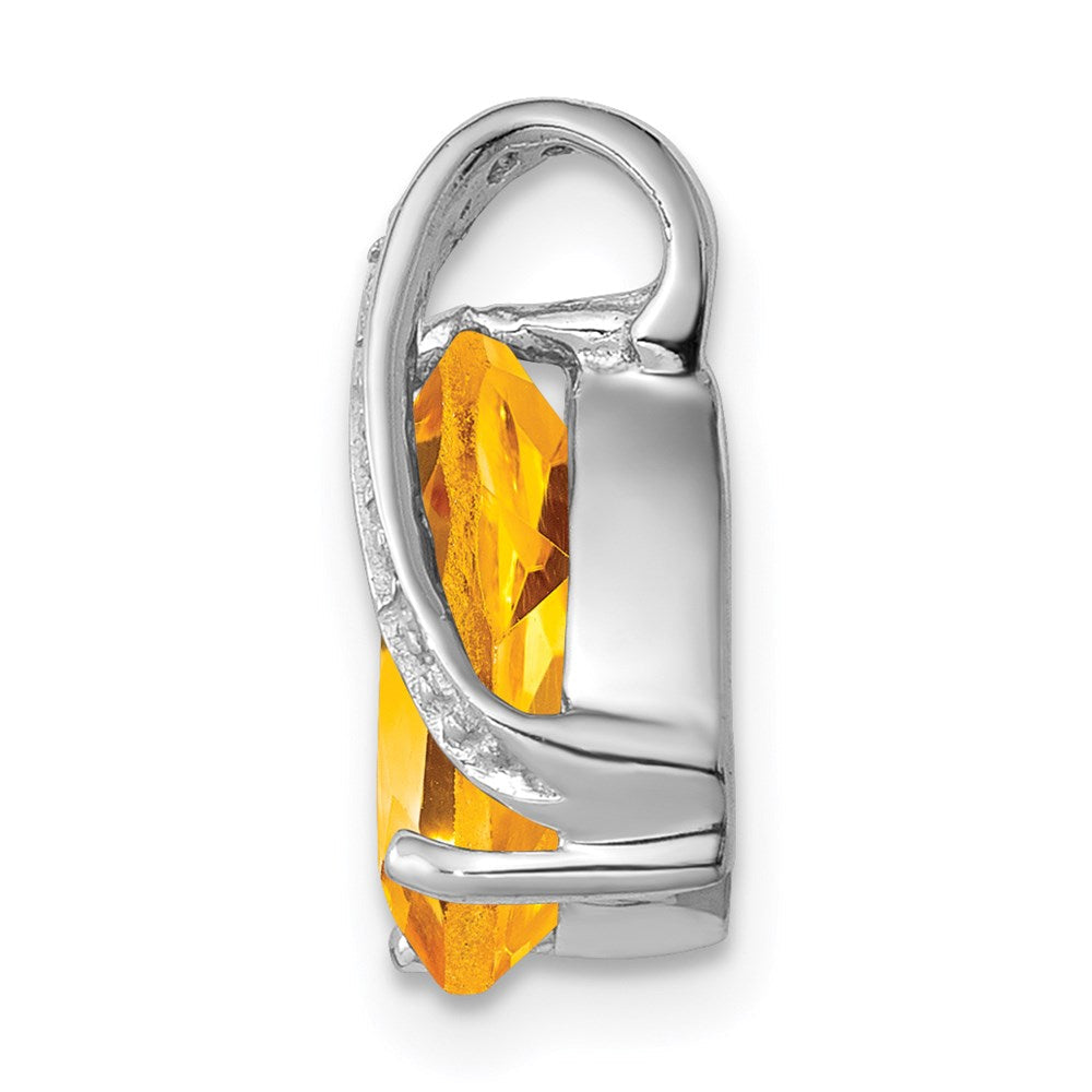 Sterlingsilber Rhodium Tropfen Citrin Anhänger