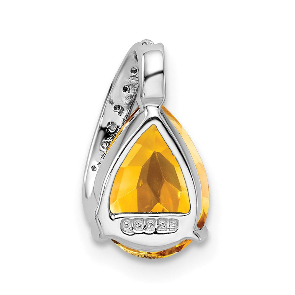Sterlingsilber Rhodium Tropfen Citrin Anhänger