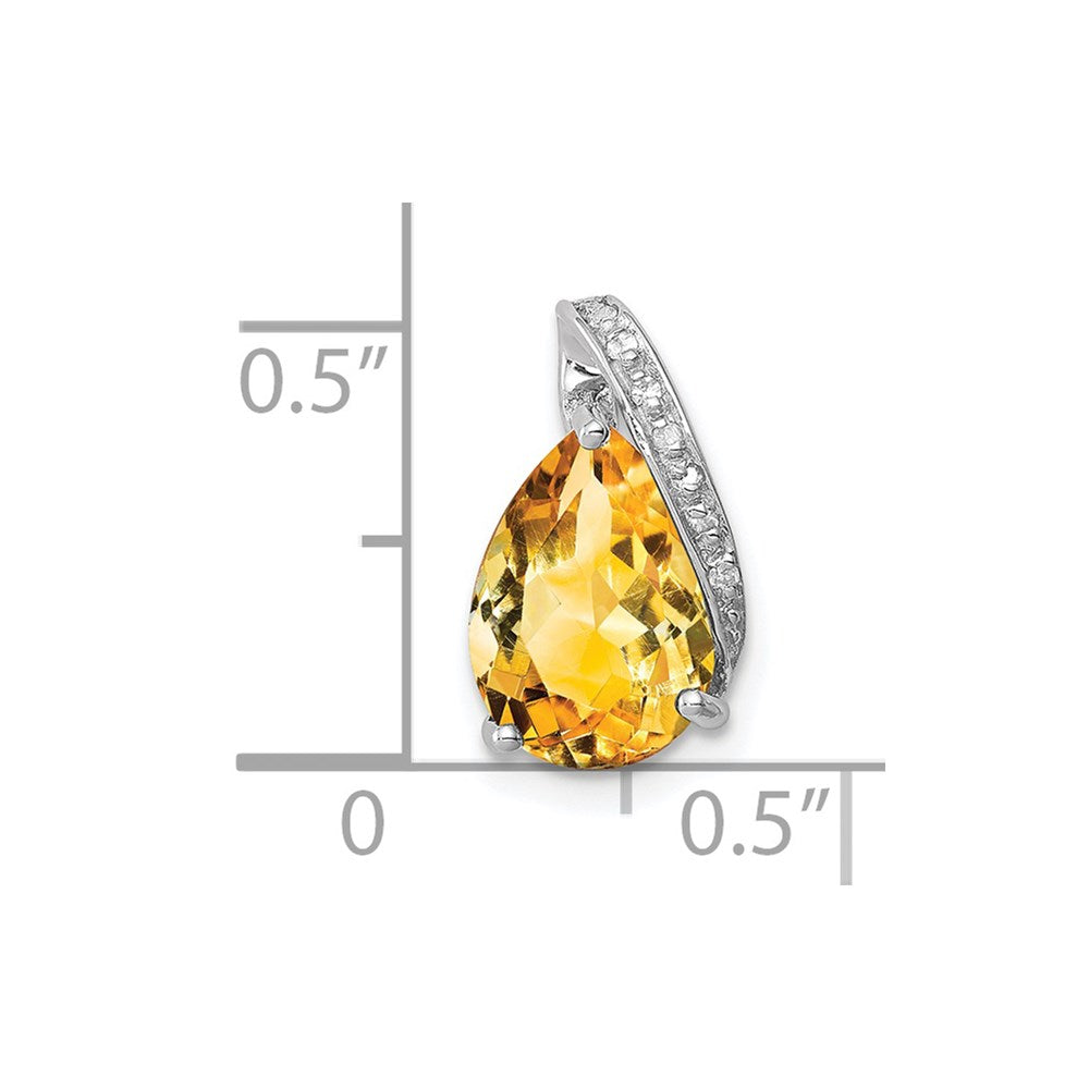 Sterlingsilber Rhodium Tropfen Citrin Anhänger