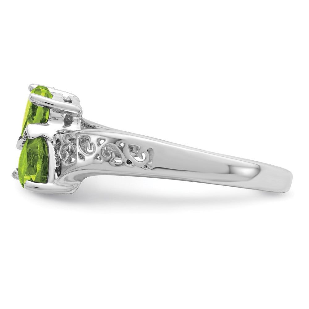 Sterlingsilber Rhodium Peridot Herz Ring