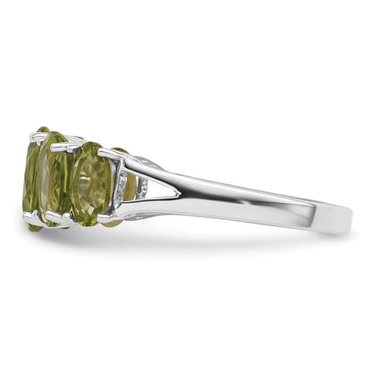 Sterlingsilber Rhodium Peridot Ring