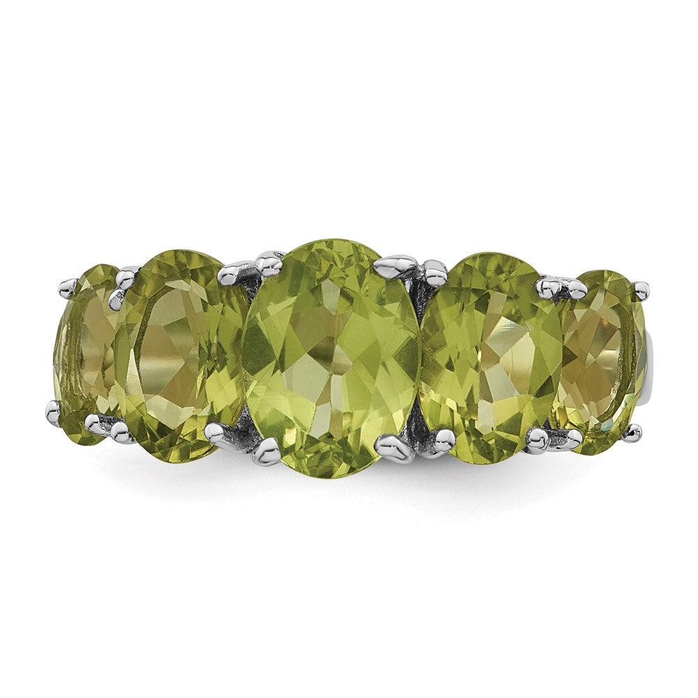 Sterlingsilber Rhodium Peridot Ring