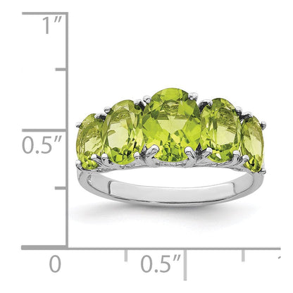 Sterlingsilber Rhodium Peridot Ring