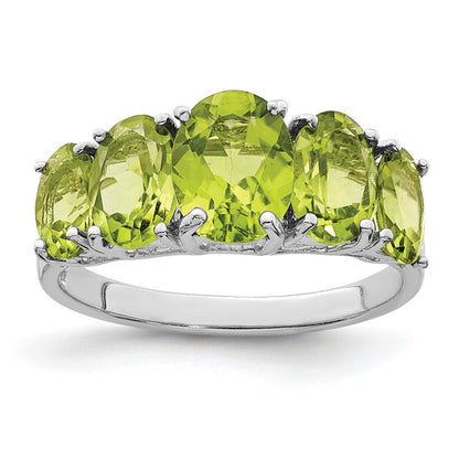 Sterlingsilber Rhodium Peridot Ring