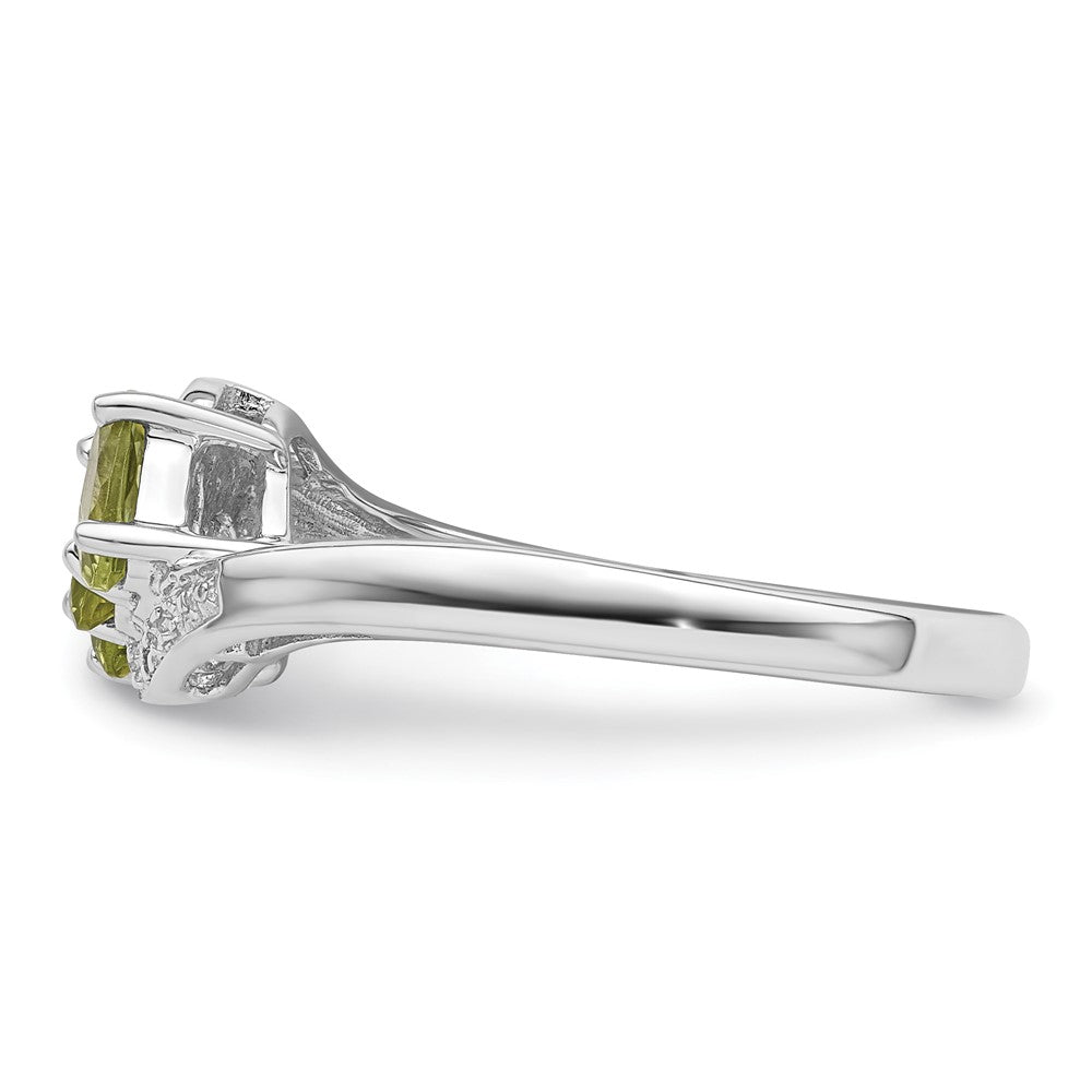 Sterlingsilber Rhodium Peridot & Diamant Ring