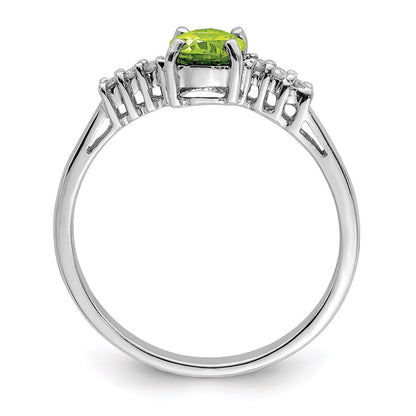 Sterlingsilber Rhodium Peridot & Diamant Ring