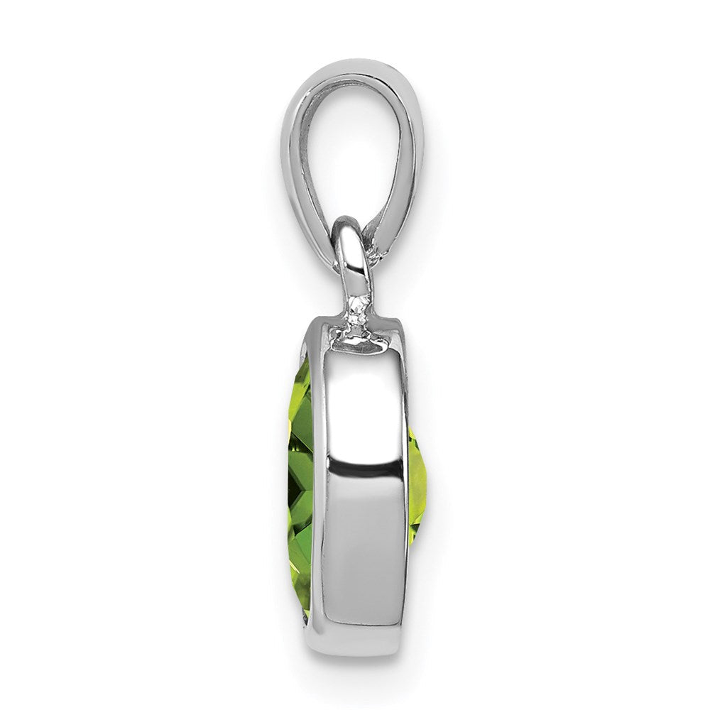Sterlingsilber Rhodiniert Peridot Anhänger