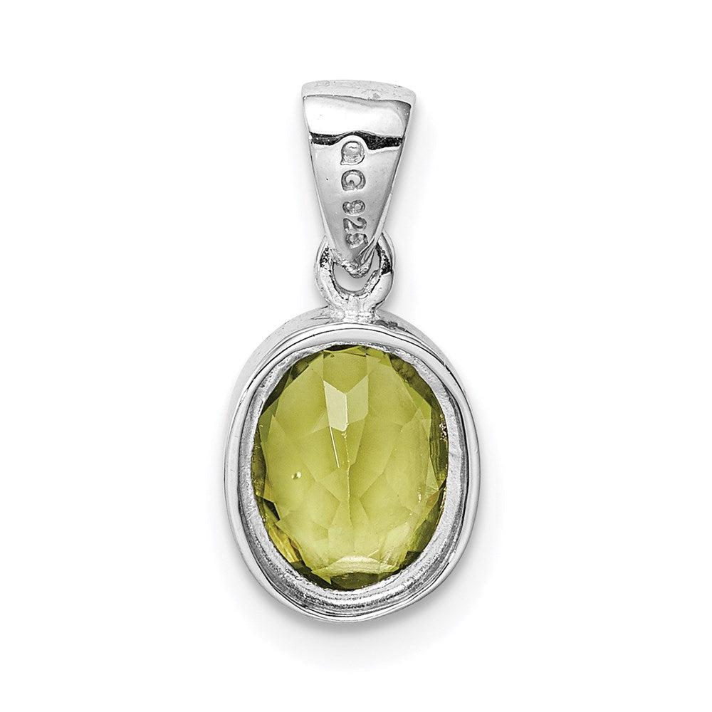 Sterlingsilber Rhodiniert Peridot Anhänger