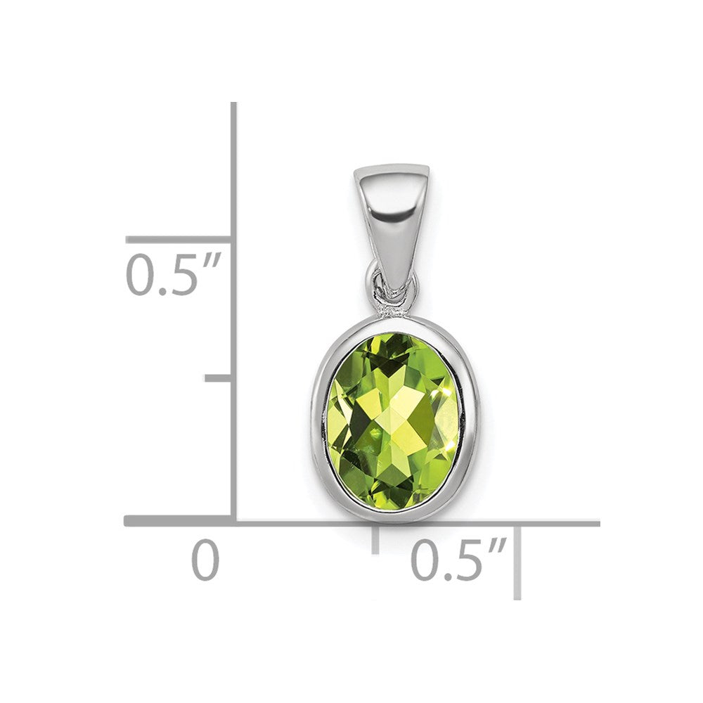 Sterlingsilber Rhodiniert Peridot Anhänger