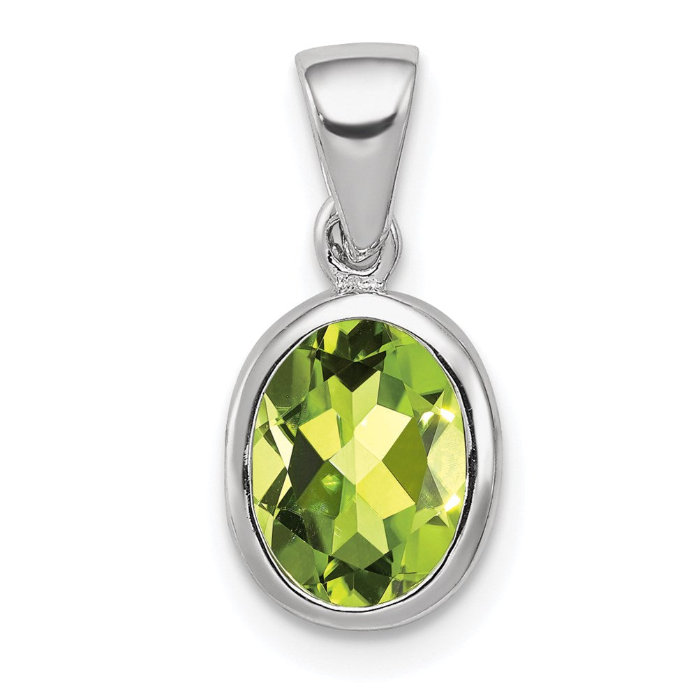 Sterlingsilber Rhodiniert Peridot Anhänger