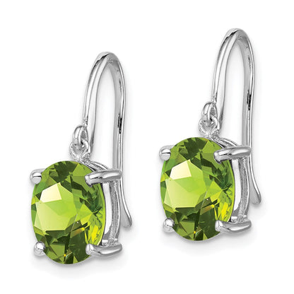 Sterlingsilber Rhodiniert Peridot Draht Ohrringe