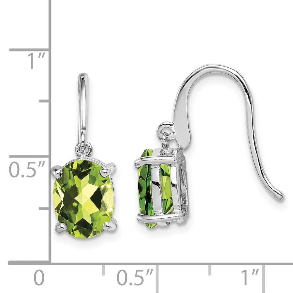 Sterlingsilber Rhodiniert Peridot Draht Ohrringe