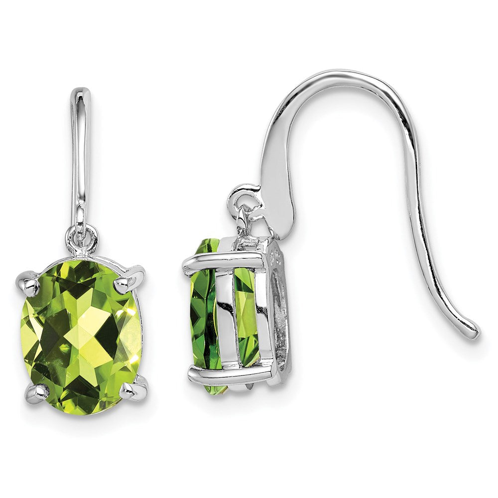 Sterlingsilber Rhodiniert Peridot Draht Ohrringe