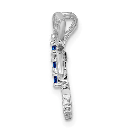 Sterlingsilber Rhodium Saphir Libelle Anhänger