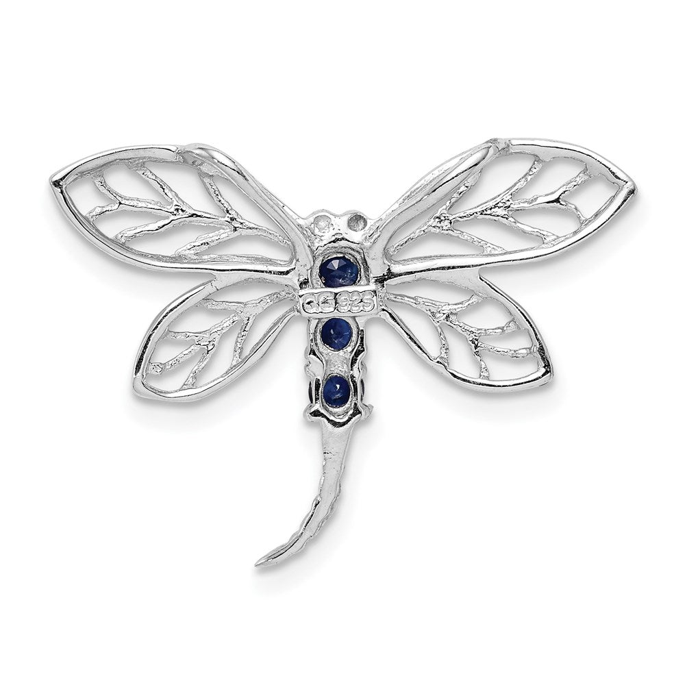 Sterlingsilber Rhodium Saphir Libelle Anhänger