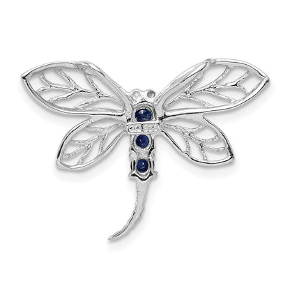 Sterlingsilber Rhodium Saphir Libelle Anhänger