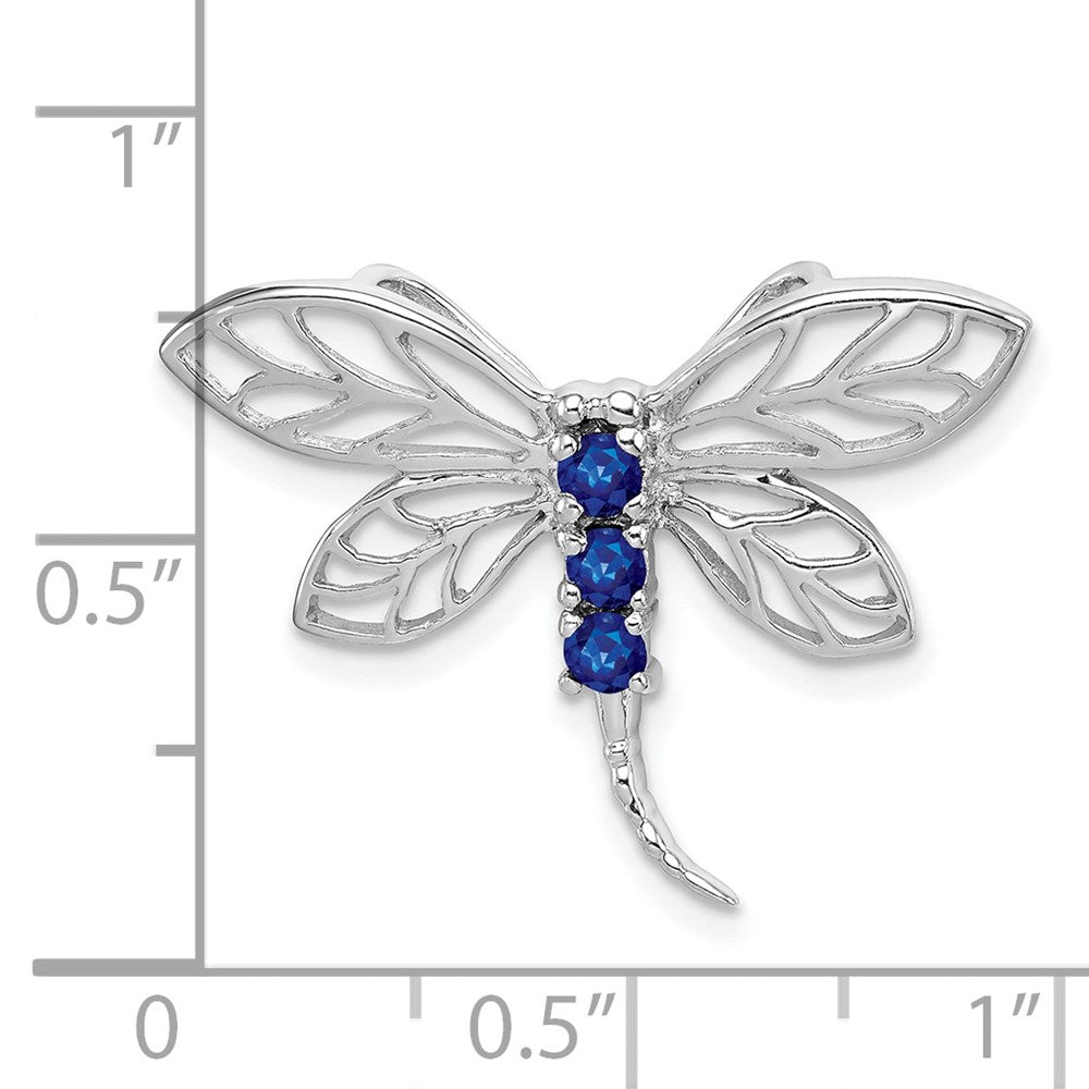 Sterlingsilber Rhodium Saphir Libelle Anhänger