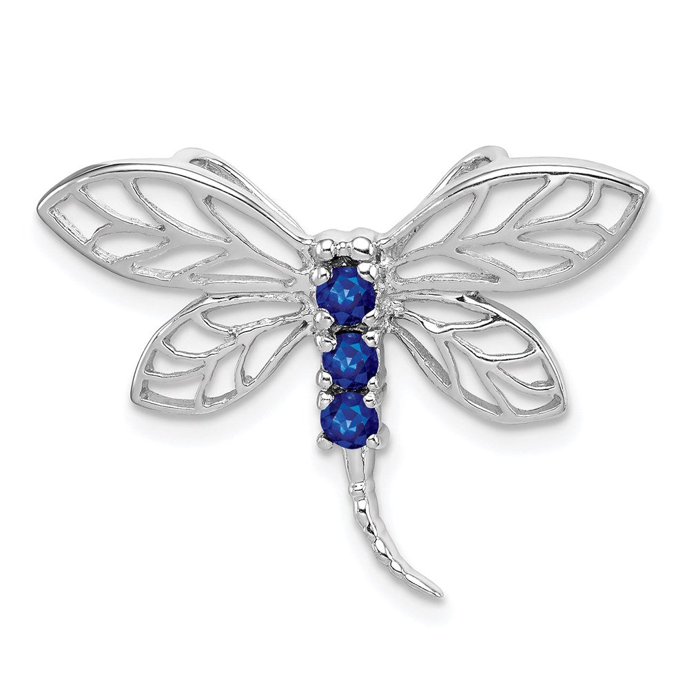 Sterlingsilber Rhodium Saphir Libelle Anhänger