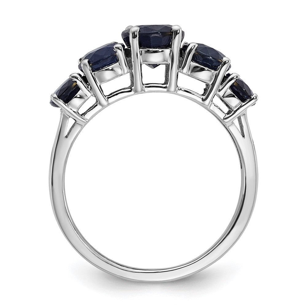Sterlingsilber Rhodiniert Im Labor Erzeugt Saphir Ring