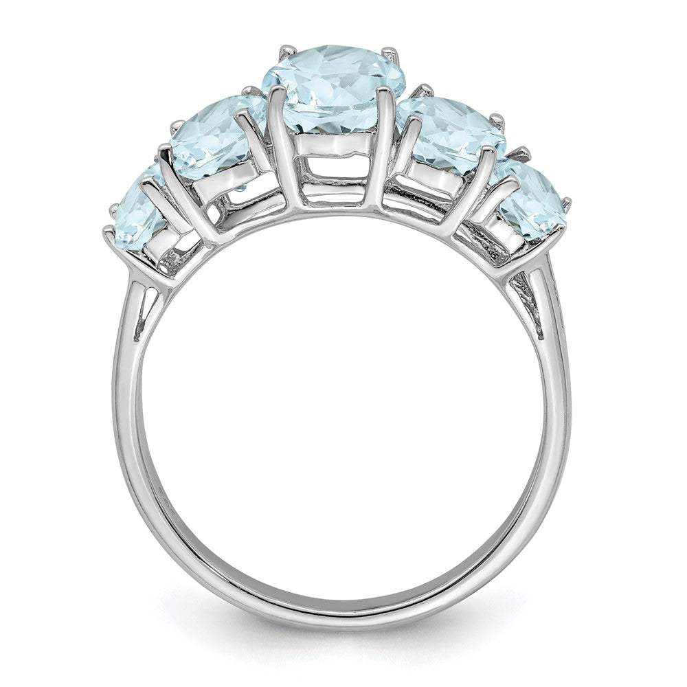 Sterlingsilber Rhodium Aqua Ring