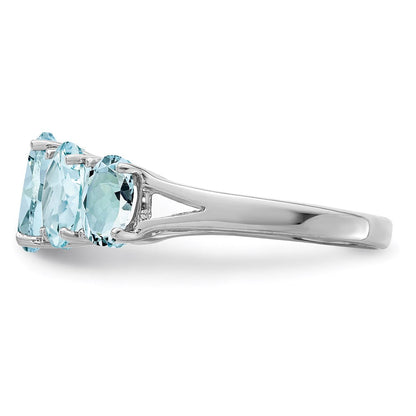 Sterlingsilber Rhodium Aqua Ring
