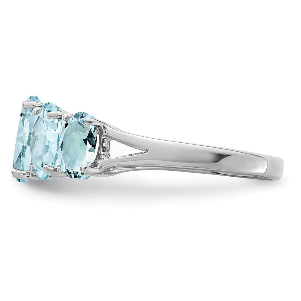 Sterlingsilber Rhodium Aqua Ring