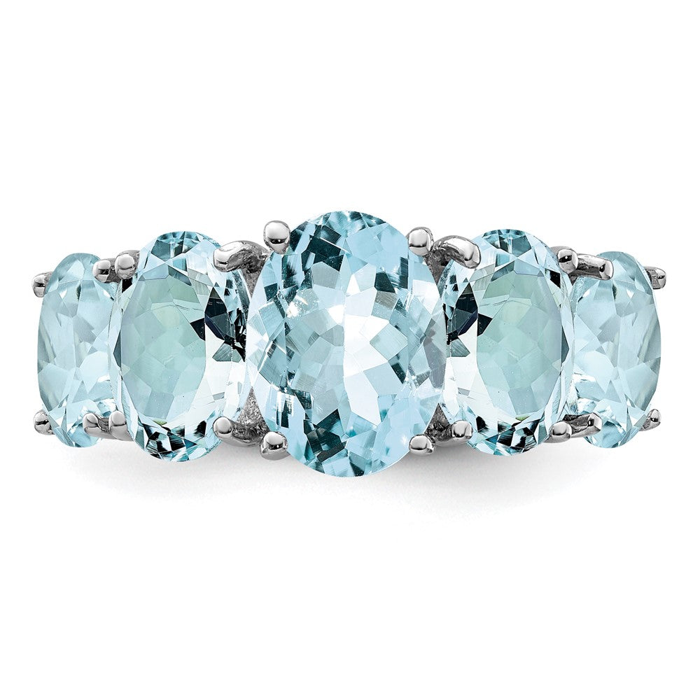 Sterlingsilber Rhodium Aqua Ring