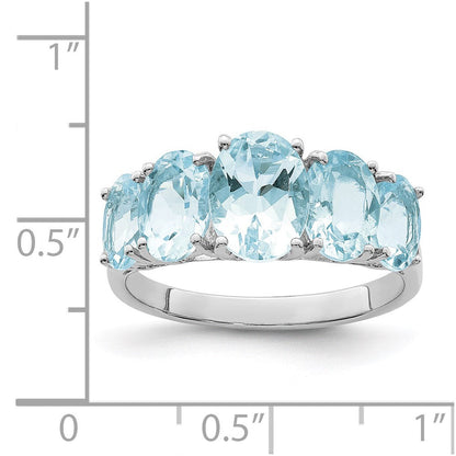 Sterlingsilber Rhodium Aqua Ring