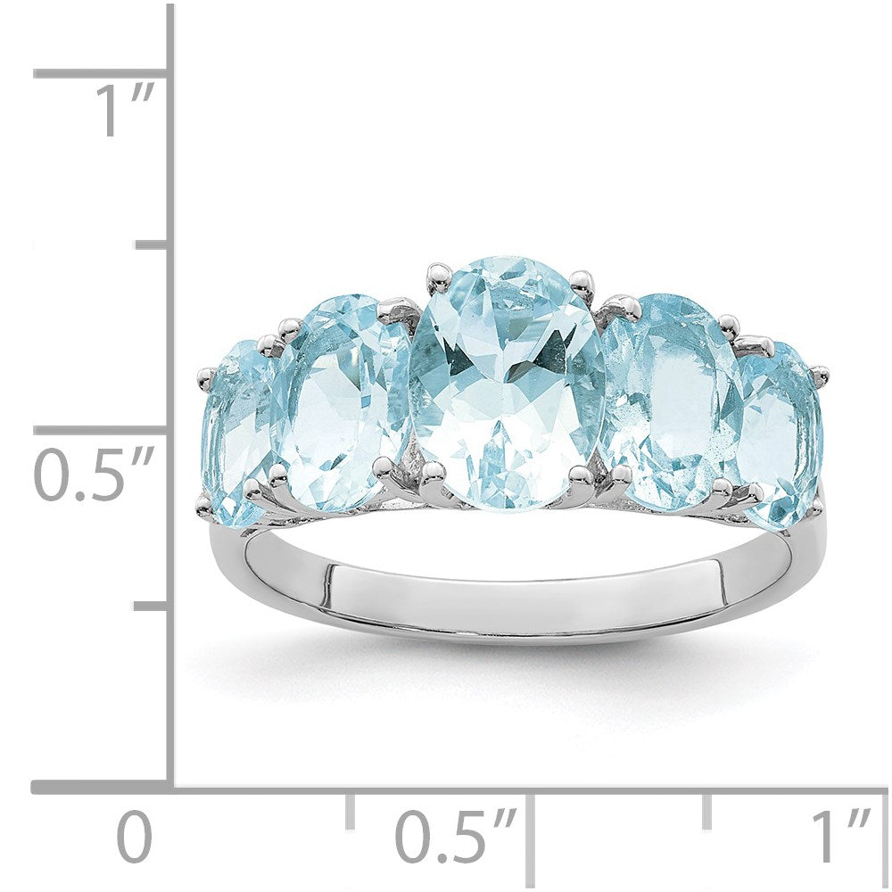 Sterlingsilber Rhodium Aqua Ring
