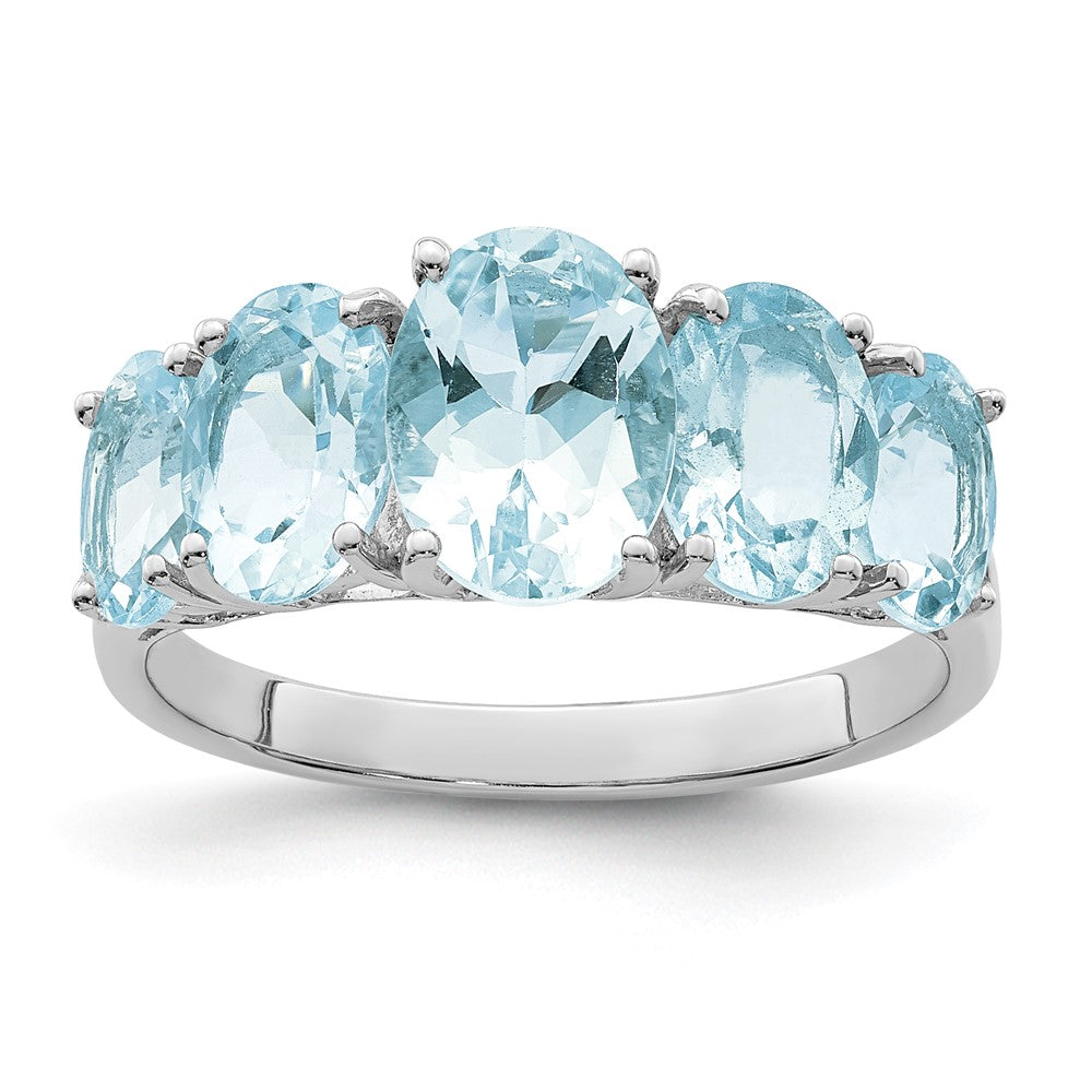 Sterlingsilber Rhodium Aqua Ring