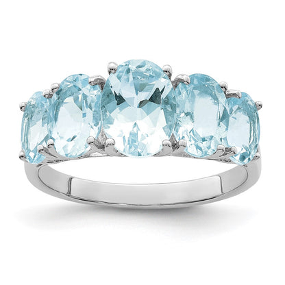 Sterlingsilber Rhodium Aqua Ring