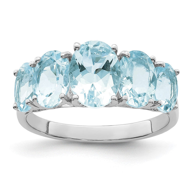 Sterlingsilber Rhodium Aqua Ring
