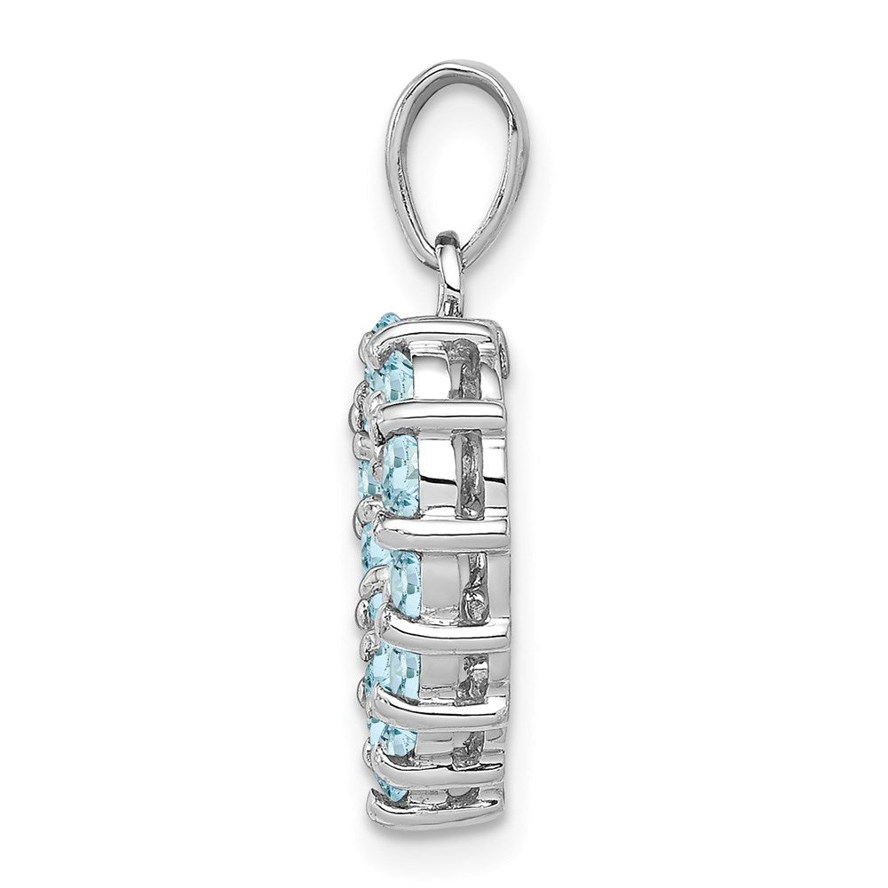 Sterlingsilber Rhodium Aqua Herz Anhänger