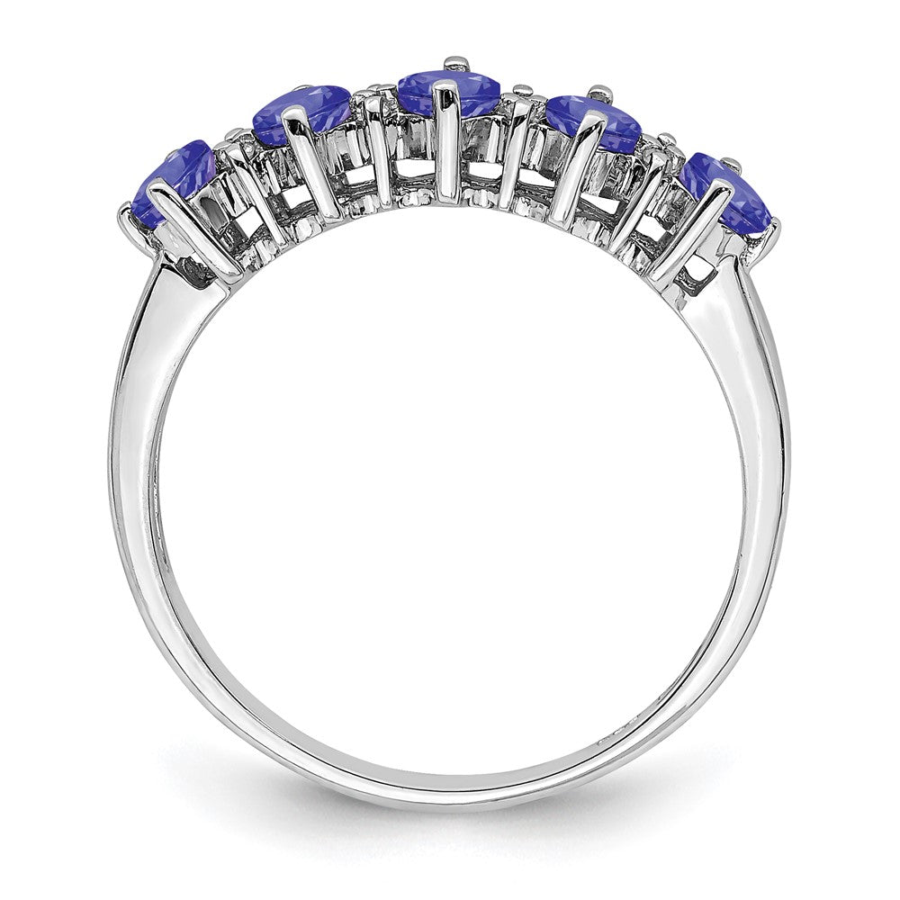 Sterlingsilber Rhodium Tansanit & Diamant. Ring