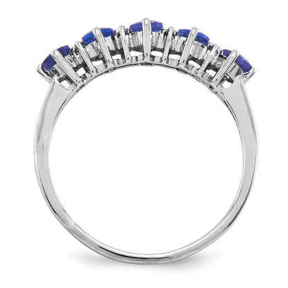 Sterlingsilber Rhodium Tansanit & Diamant. Ring