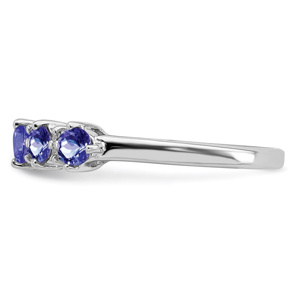 Sterlingsilber Rhodium Tansanit & Diamant. Ring