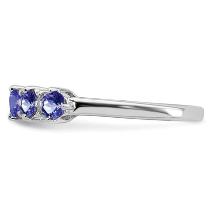 Sterlingsilber Rhodium Tansanit & Diamant. Ring